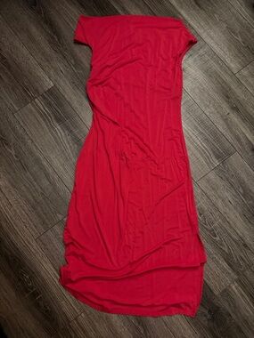 Hot Pink Women's One-Shoulder Maxi Dress